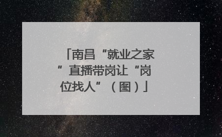 南昌“就业之家”直播带岗让“岗位找人”（图）