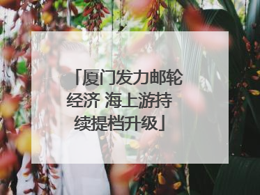 厦门发力邮轮经济 海上游持续提档升级