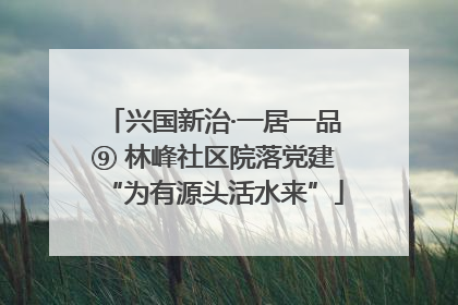 兴国新治·一居一品⑨ 林峰社区院落党建“为有源头活水来”