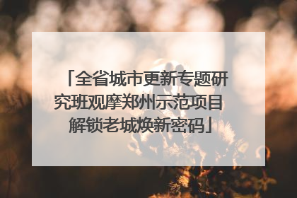 全省城市更新专题研究班观摩郑州示范项目 解锁老城焕新密码