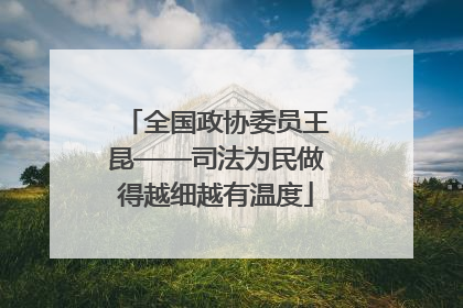 全国政协委员王昆——司法为民做得越细越有温度
