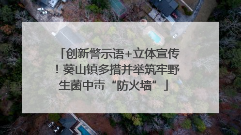创新警示语+立体宣传！葵山镇多措并举筑牢野生菌中毒“防火墙”