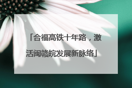合福高铁十年路，激活闽赣皖发展新脉络