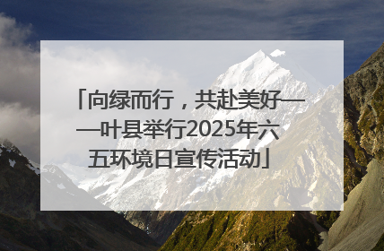 向绿而行，共赴美好——叶县举行2025年六五环境日宣传活动