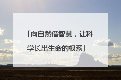 向自然借智慧，让科学长出生命的根系
