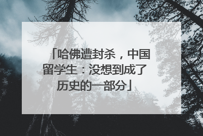 哈佛遭封杀，中国留学生：没想到成了历史的一部分
