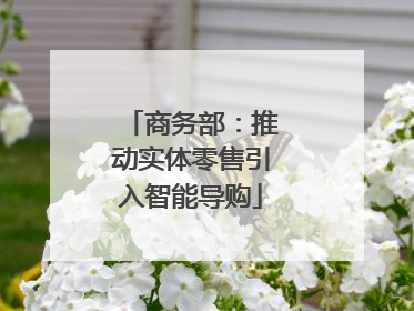 商务部：推动实体零售引入智能导购