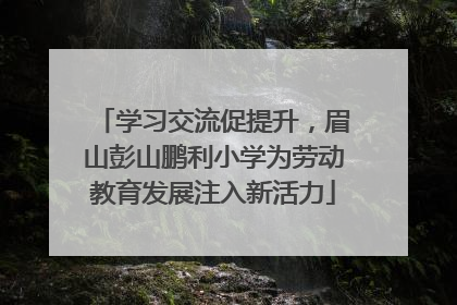 学习交流促提升，眉山彭山鹏利小学为劳动教育发展注入新活力