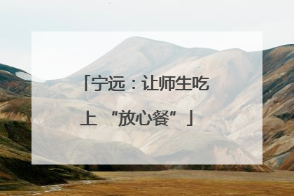 宁远：让师生吃上 “放心餐”