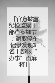 官方披露纪检监察干部查案细节：调取停车记录发现3名干部假“办事”真麻将