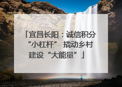 宜昌长阳：诚信积分“小杠杆” 撬动乡村建设“大能量”