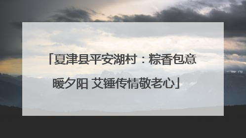 夏津县平安湖村：粽香包意暖夕阳 艾锤传情敬老心