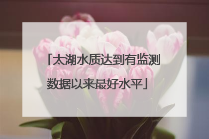 太湖水质达到有监测数据以来最好水平
