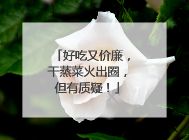 好吃又价廉，干蒸菜火出圈，但有质疑！
