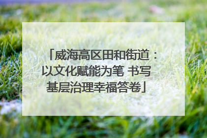 威海高区田和街道：以文化赋能为笔 书写基层治理幸福答卷