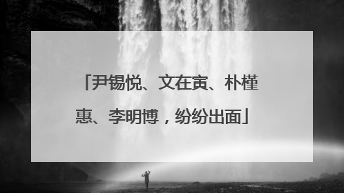 尹锡悦、文在寅、朴槿惠、李明博，纷纷出面