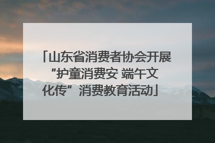 山东省消费者协会开展 “护童消费安 端午文化传”消费教育活动