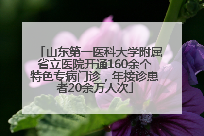 山东第一医科大学附属省立医院开通160余个特色专病门诊，年接诊患者20余万人次