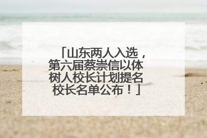 山东两人入选，第六届蔡崇信以体树人校长计划提名校长名单公布！