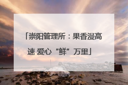 崇阳管理所：果香漫高速 爱心“鲜”万里