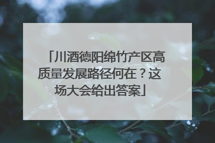 川酒德阳绵竹产区高质量发展路径何在？这场大会给出答案
