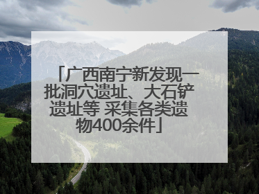 广西南宁新发现一批洞穴遗址、大石铲遗址等 采集各类遗物400余件
