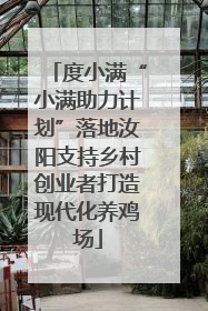 度小满“小满助力计划”落地汝阳支持乡村创业者打造现代化养鸡场