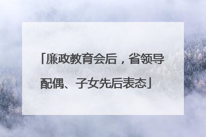 廉政教育会后，省领导配偶、子女先后表态