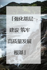 强化基层建设 筑牢高质量发展根基