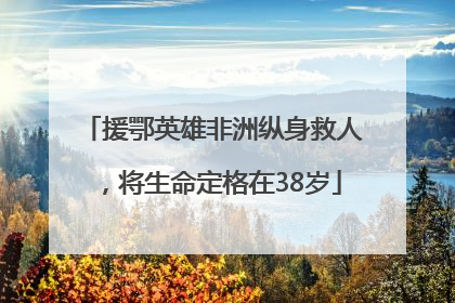援鄂英雄非洲纵身救人，将生命定格在38岁