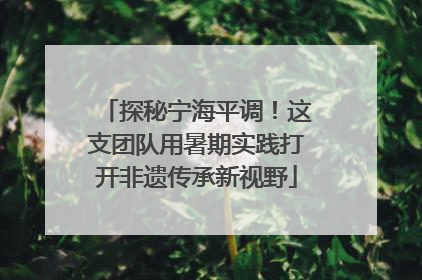 探秘宁海平调！这支团队用暑期实践打开非遗传承新视野