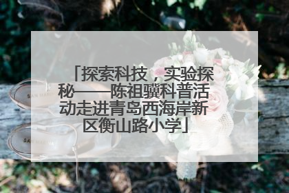 探索科技，实验探秘——陈祖骥科普活动走进青岛西海岸新区衡山路小学