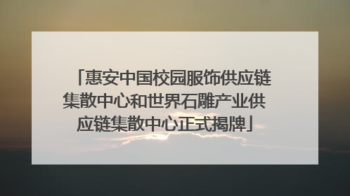 惠安中国校园服饰供应链集散中心和世界石雕产业供应链集散中心正式揭牌