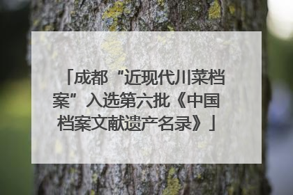 成都“近现代川菜档案”入选第六批《中国档案文献遗产名录》
