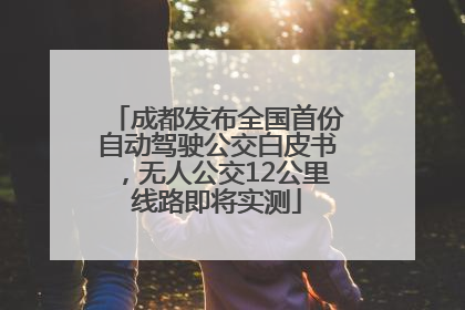 成都发布全国首份自动驾驶公交白皮书，无人公交12公里线路即将实测