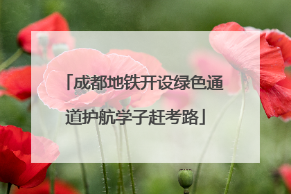 成都地铁开设绿色通道护航学子赶考路