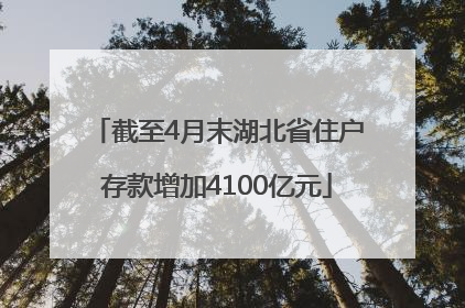截至4月末湖北省住户存款增加4100亿元