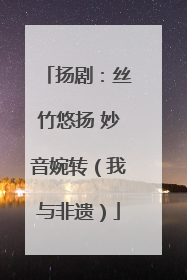 扬剧：丝竹悠扬 妙音婉转（我与非遗）