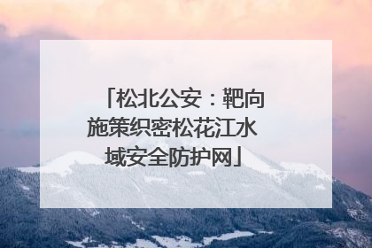 松北公安：靶向施策织密松花江水域安全防护网