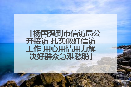 杨国强到市信访局公开接访 扎实做好信访工作 用心用情用力解决好群众急难愁盼