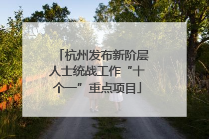 杭州发布新阶层人士统战工作“十个一”重点项目