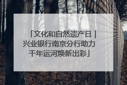 文化和自然遗产日｜兴业银行南京分行助力千年运河焕新出彩
