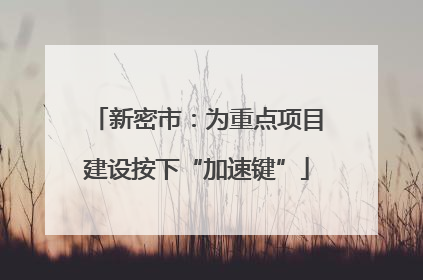 新密市：为重点项目建设按下“加速键”