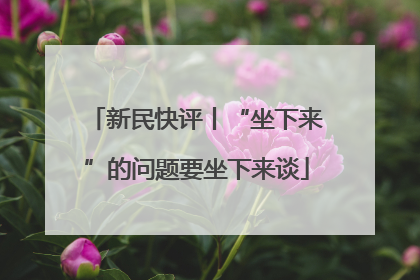 新民快评丨“坐下来”的问题要坐下来谈