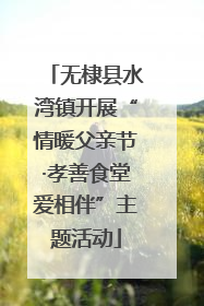 无棣县水湾镇开展“情暖父亲节·孝善食堂爱相伴”主题活动