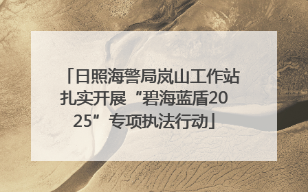 日照海警局岚山工作站扎实开展“碧海蓝盾2025”专项执法行动