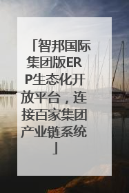 智邦国际集团版ERP生态化开放平台，连接百家集团产业链系统