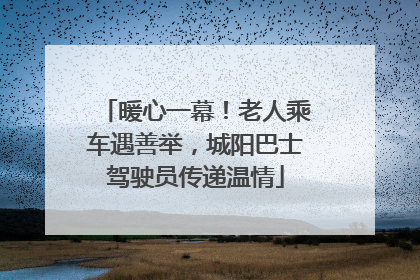 暖心一幕！老人乘车遇善举，城阳巴士驾驶员传递温情