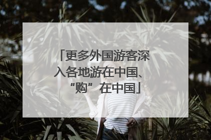 更多外国游客深入各地游在中国、“购”在中国