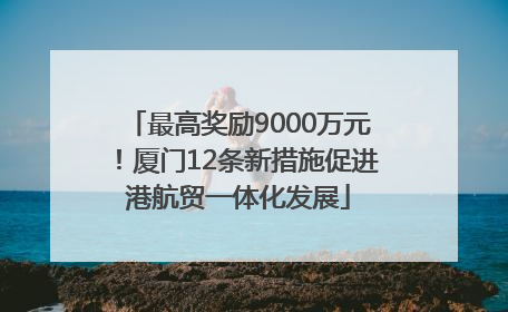 最高奖励9000万元！厦门12条新措施促进港航贸一体化发展